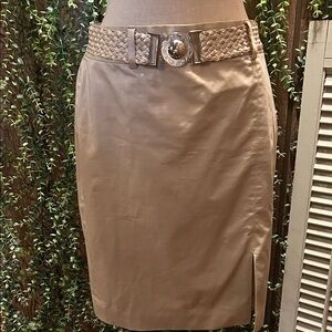 White House Black Market Skirt with Braided Belt